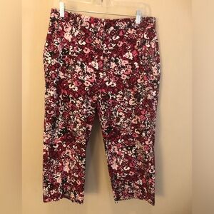 Kim Rogers Floral Capris - Pink, Black